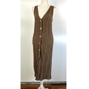 Zara Brown Striped Midi Dress